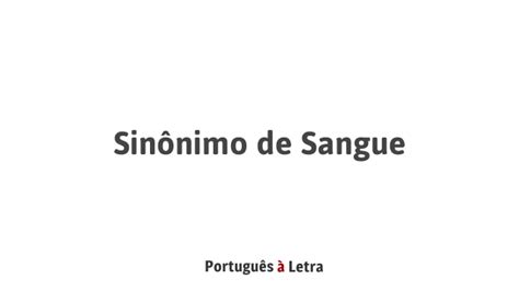 sangue sinonimo